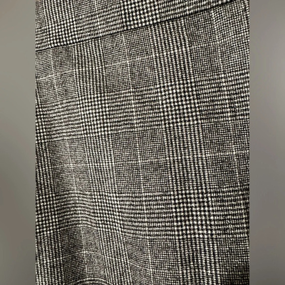 WORTH New York NWT WOOL Stretch Plaid Pants 8 BLACK CREAM HOUSTON Straight Leg - Picture 4 of 14